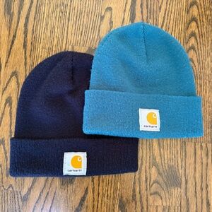 Carhartt Teal and Navy Beanies